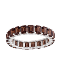 Sterling Silver Rio Baguette Chocolate CZ Ring