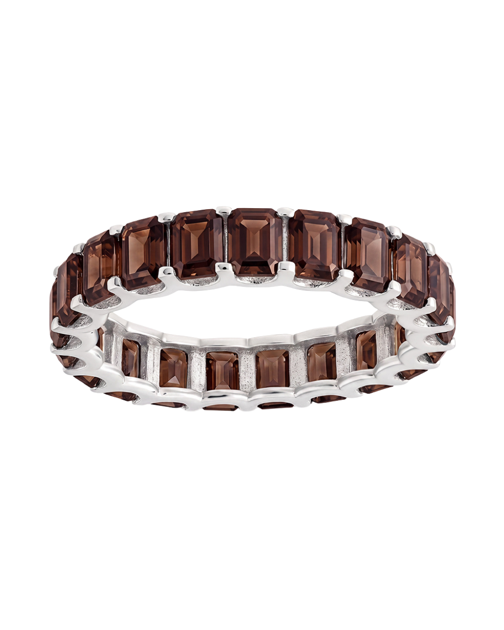 Sterling Silver Rio Baguette Chocolate CZ Ring