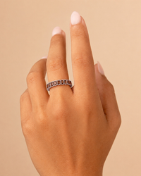 Sterling Silver Rio Baguette Chocolate CZ Ring