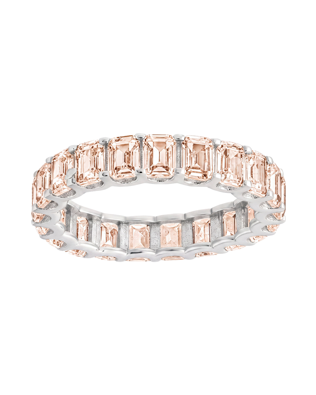 Sterling Silver Rio Baguette Champagne CZ Ring