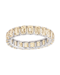 Sterling Silver Rio Baguette Light Yellow CZ Ring