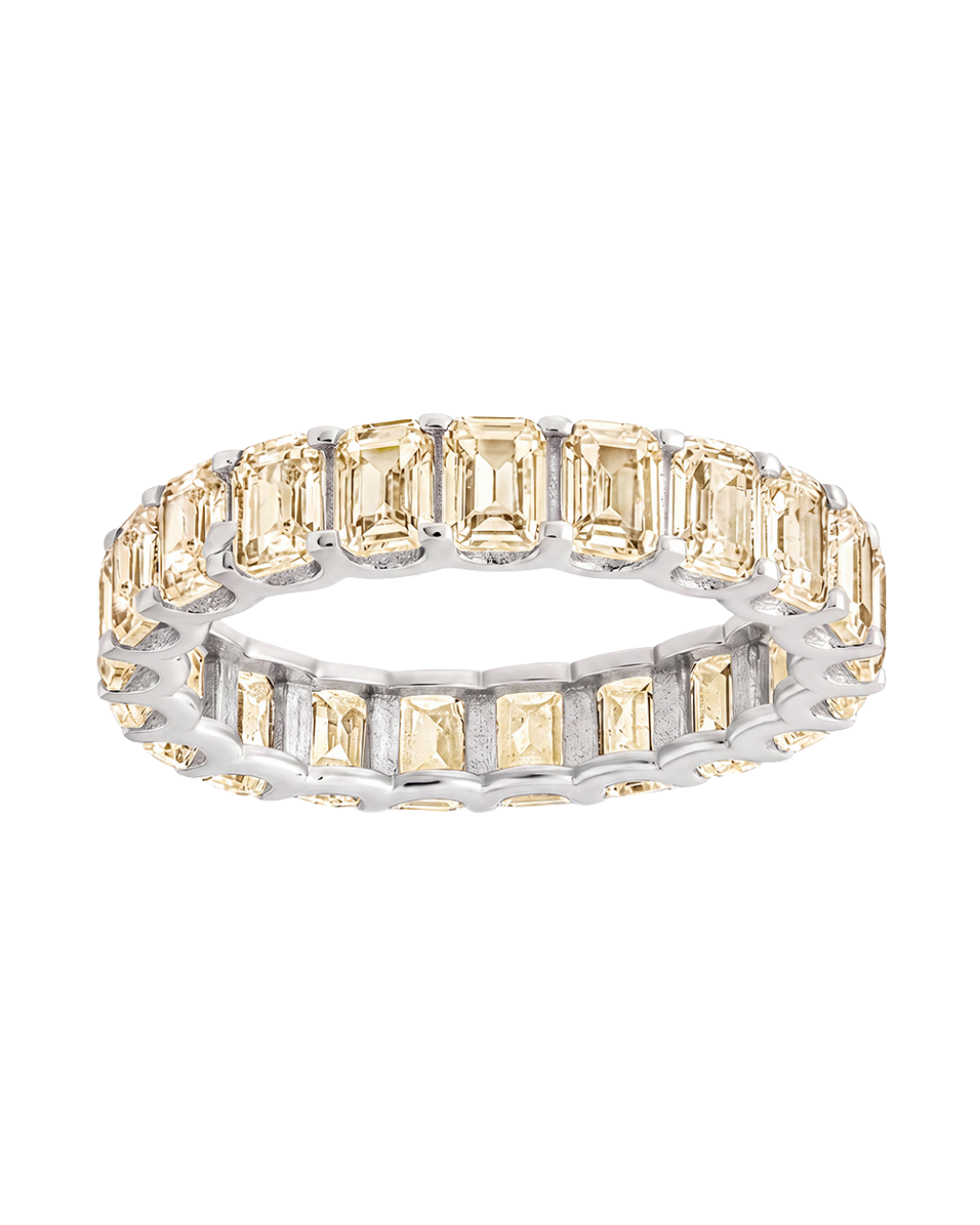 Sterling Silver Rio Baguette Light Yellow CZ Ring