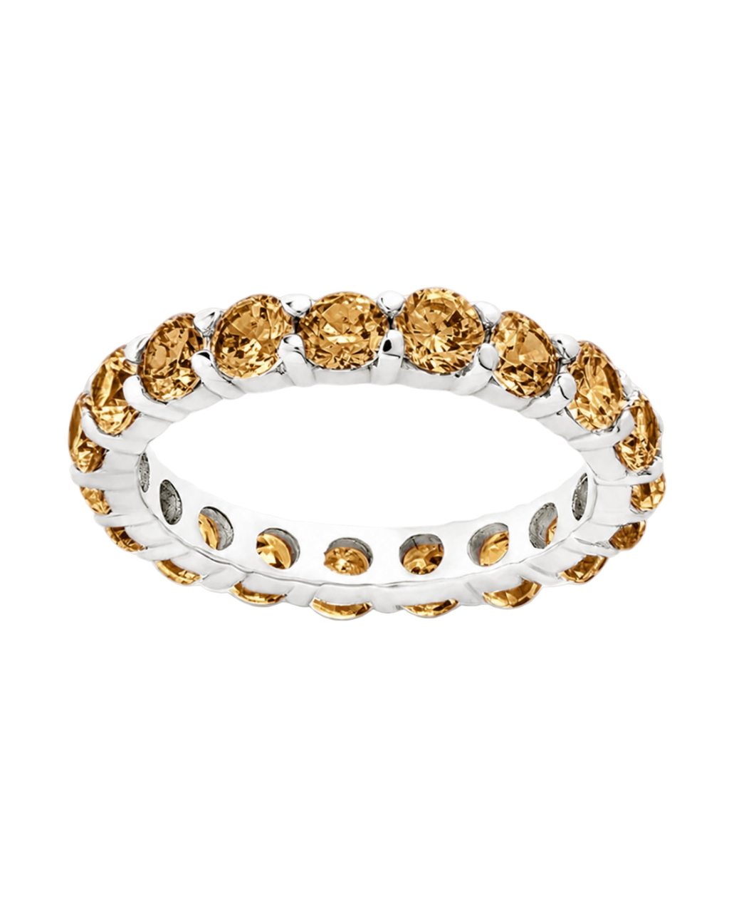 Sterling Silver Gracie Champagne CZ Eternity Ring