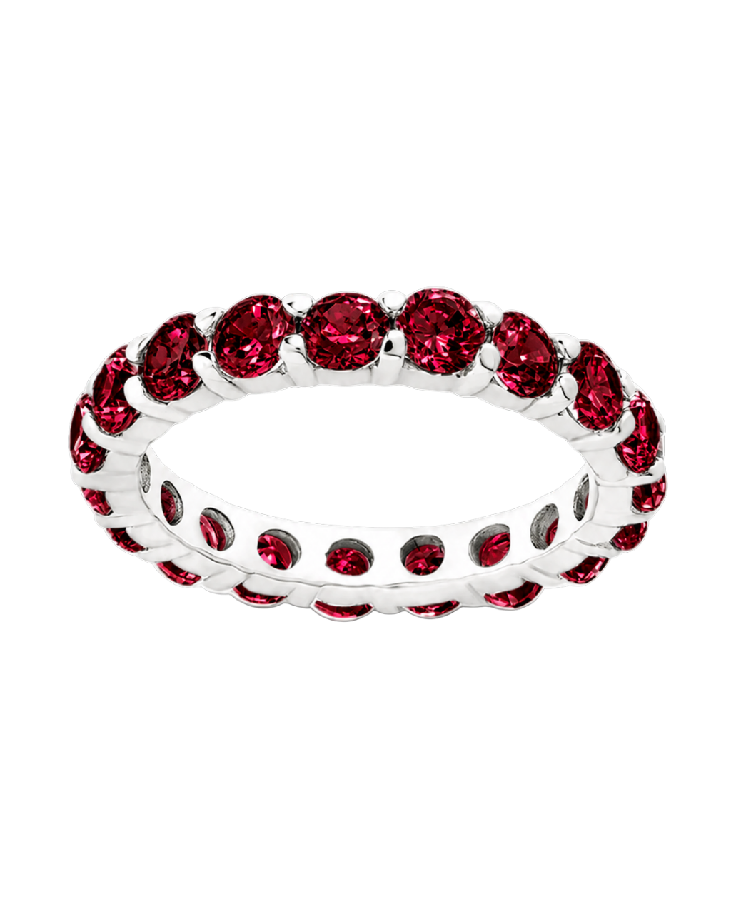 Sterling Silver Gracie Garnet CZ Eternity Ring