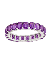 Sterling Silver Rio Baguette Amethyst CZ Ring