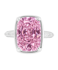Sterling Silver Midi Elongated Cushion Pink Sapphire CZ Ring