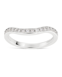 Sterling Silver Pave Crescent Stacking Ring