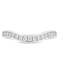 Sterling Silver Pave Crescent Stacking Ring