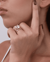 Sterling Silver Pave Crescent Stacking Ring