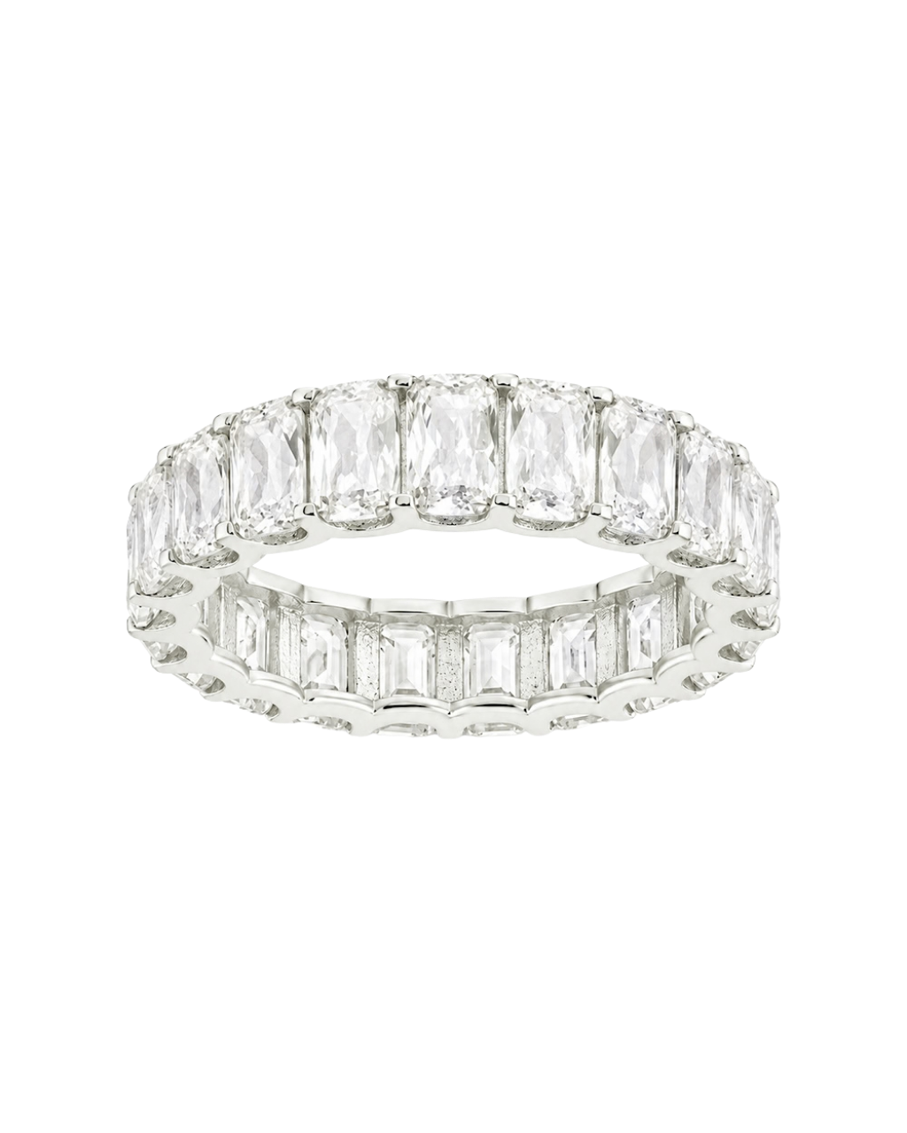 Sterling Silver Elongated Cushion Luxe Eternity Ring