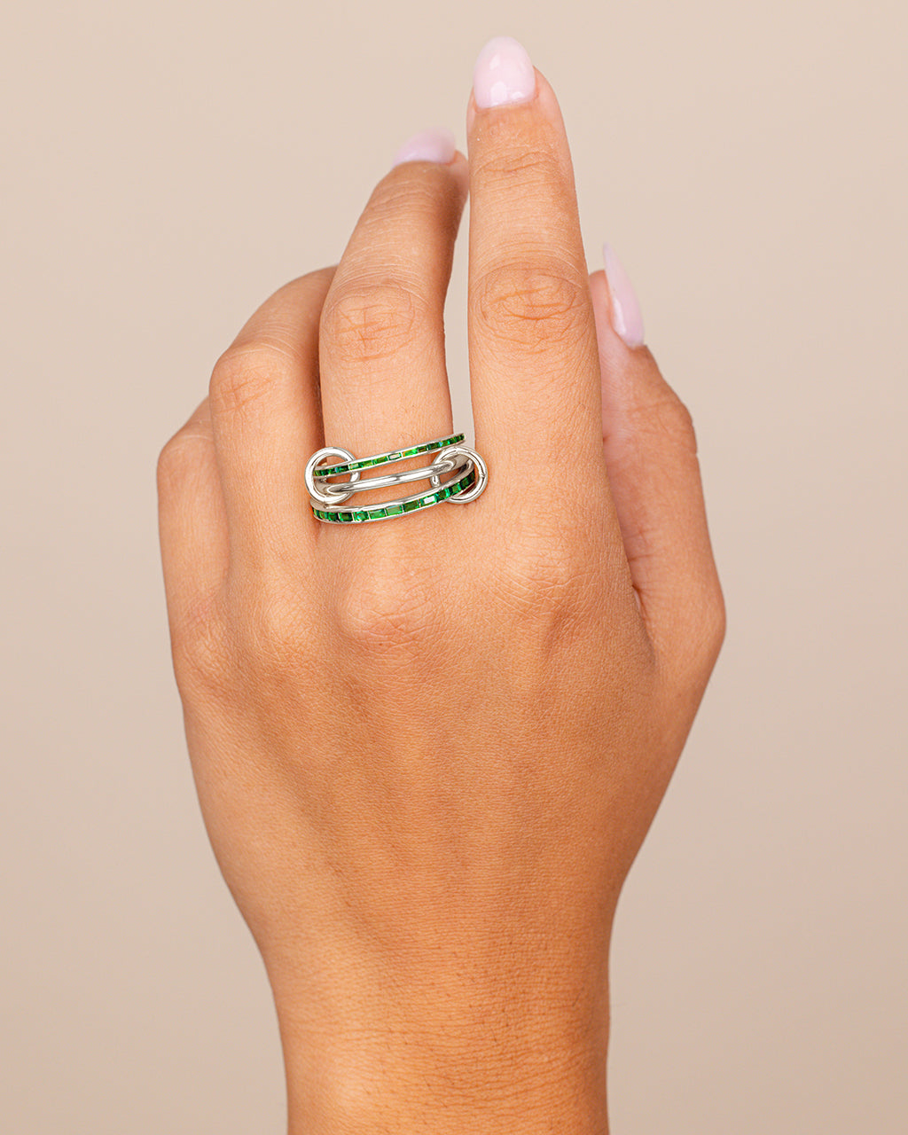 Ellis CZ Linked Stacking Ring Set