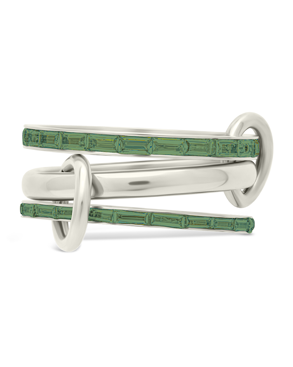 Ellis CZ Linked Stacking Ring Set