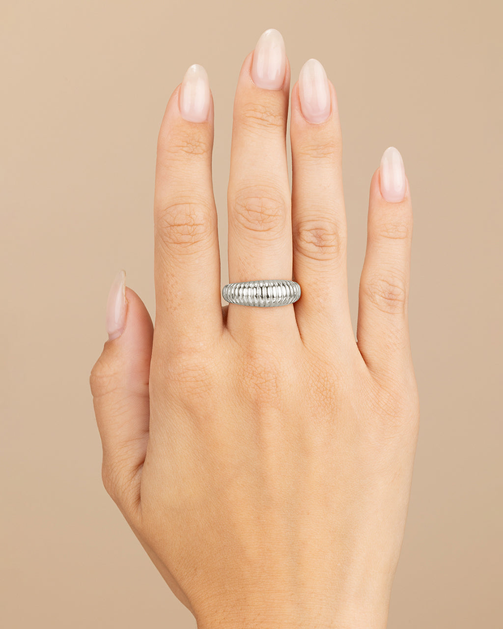Ribbed Open Bombe Ring