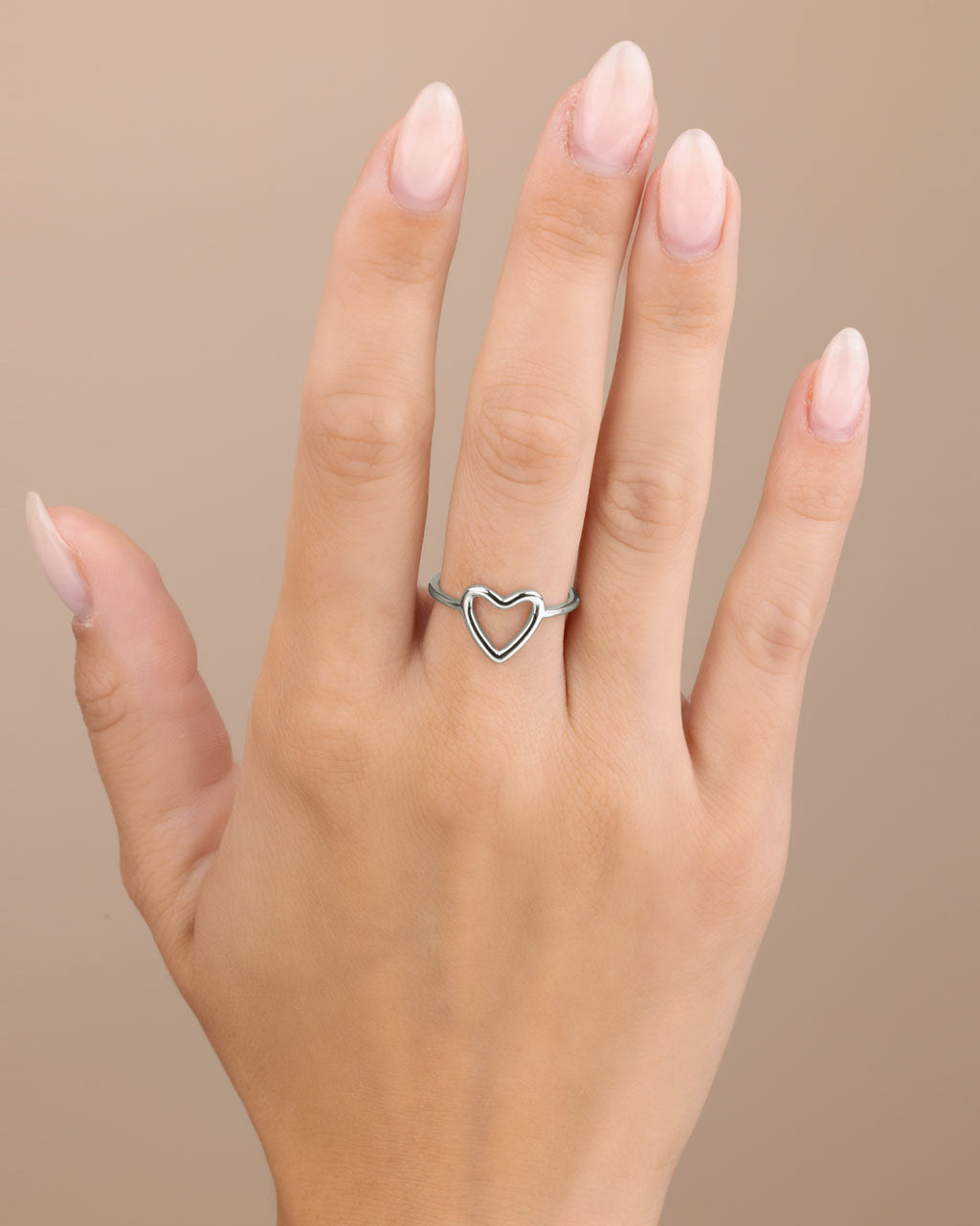 Sterling Silver Open Heart Ring