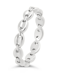 Sterling Silver Janie Anchor Chain Ring