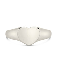 Sterling Silver Cora Heart Signet Ring - Sterling Forever