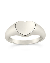 Sterling Silver Cora Heart Signet Ring - Sterling Forever