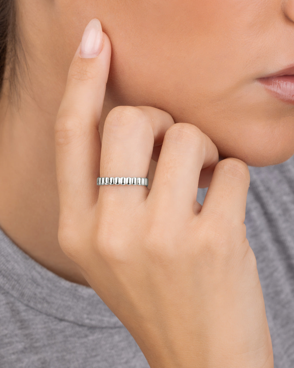 Sterling Silver Stacey Textured Band Ring