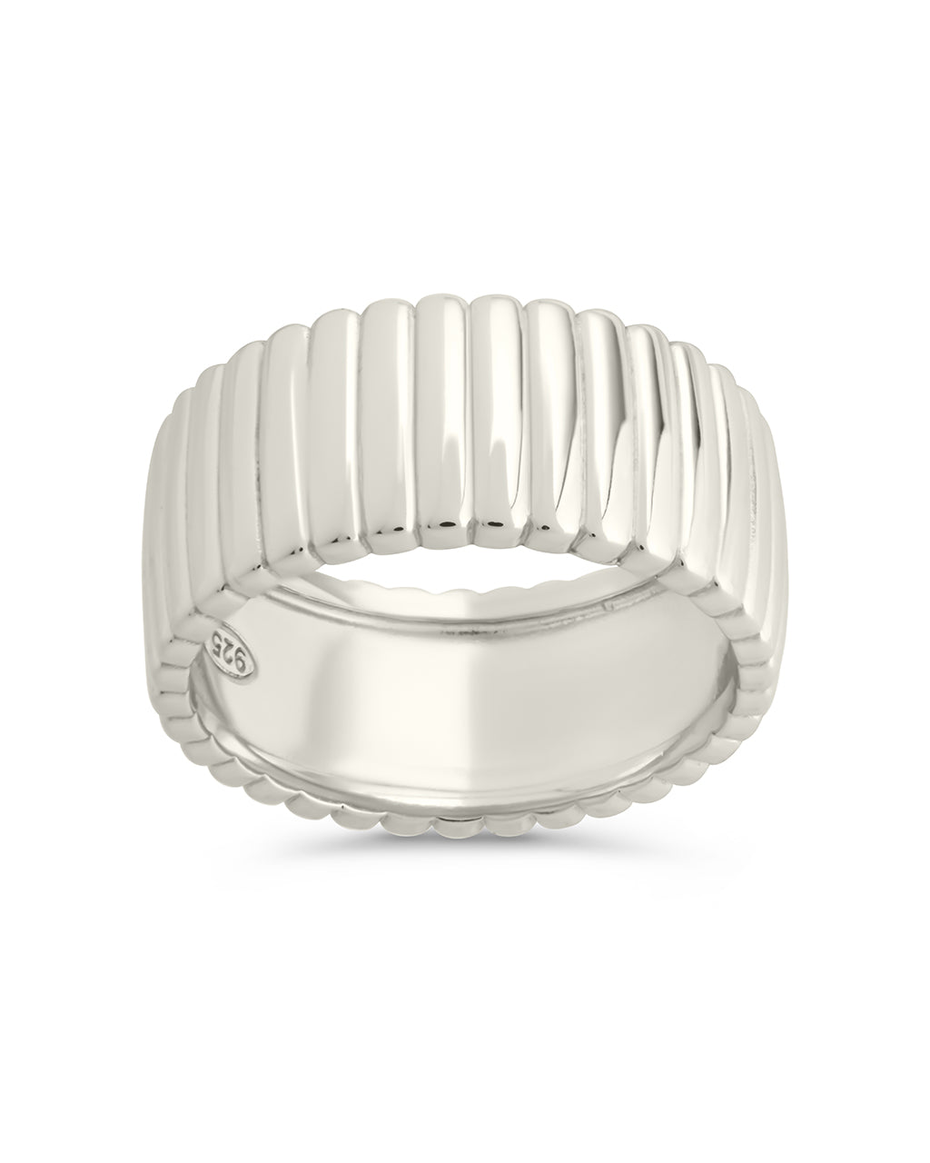Sterling Silver Robyn Ribbed Band Ring