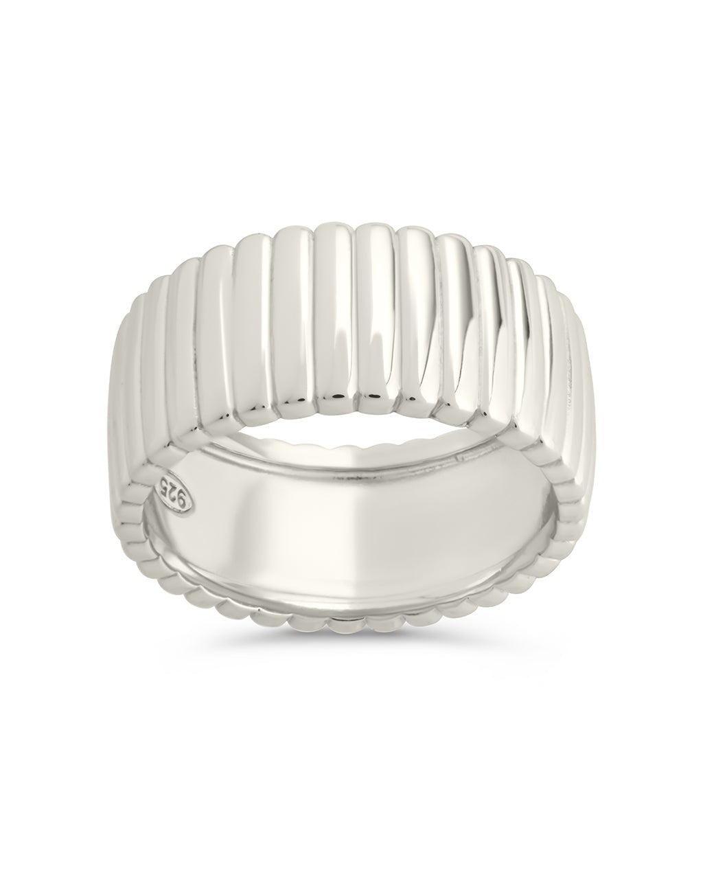 Sterling Silver Robyn Ribbed Band Ring - Sterling Forever