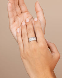 Sterling Silver Robyn Ribbed Band Ring - Sterling Forever