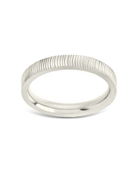 Herringbone Ribbed Ring - Sterling Forever