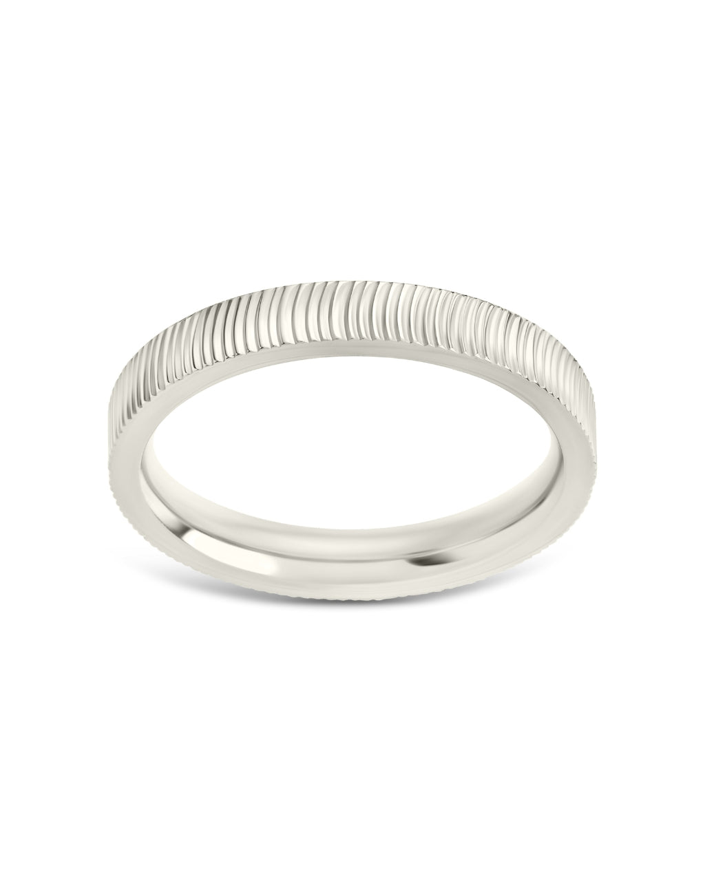 Herringbone Ribbed Ring - Sterling Forever