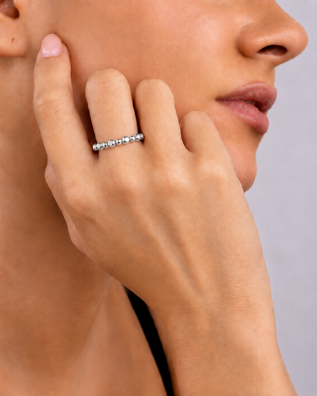 Sterling Siver Dez Beaded Ring
