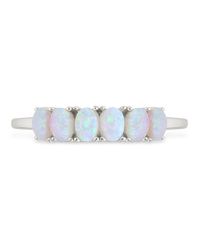Sterling Silver Blue Opal Cluster Ring