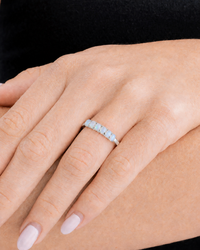 Sterling Silver Blue Opal Cluster Ring