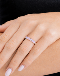 Sterling Silver Pink Opal Cluster Ring
