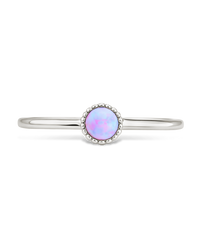 Sterling Silver Blue Opal Solitaire Ring