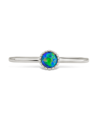 Sterling Silver Green Opal Solitaire Ring
