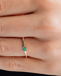 Sterling Silver Green Opal Solitaire Ring