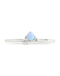 Sterling Silver Blue Opal Trio Ring