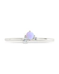 Sterling Silver Pink Opal Trio Ring