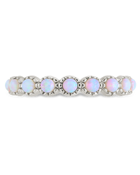 Sterling Silver White Opal Eternity Ring