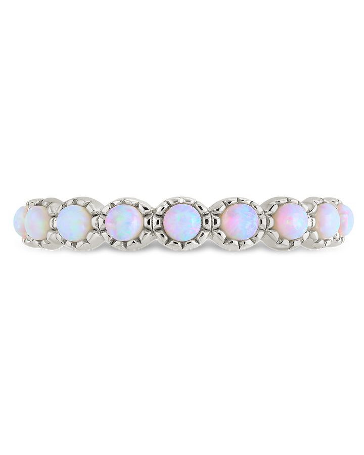 Sterling Silver White Opal Eternity Ring