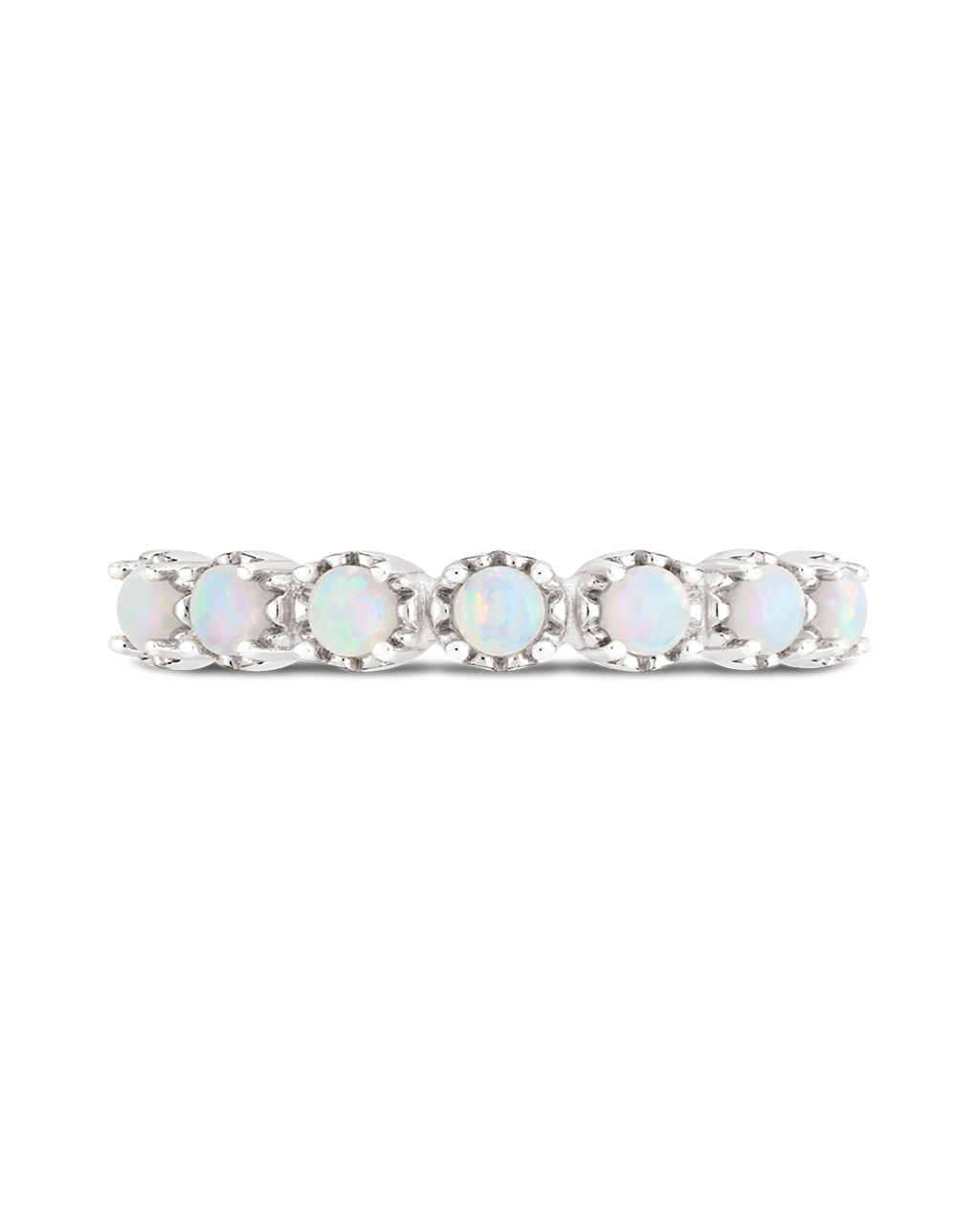 Sterling Silver White Opal Eternity Ring