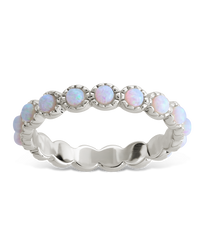 Sterling Silver White Opal Eternity Ring