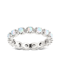 Sterling Silver White Opal Eternity Ring