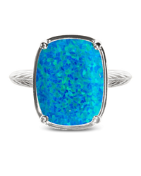 Caribbean Blue Opal ring – silver