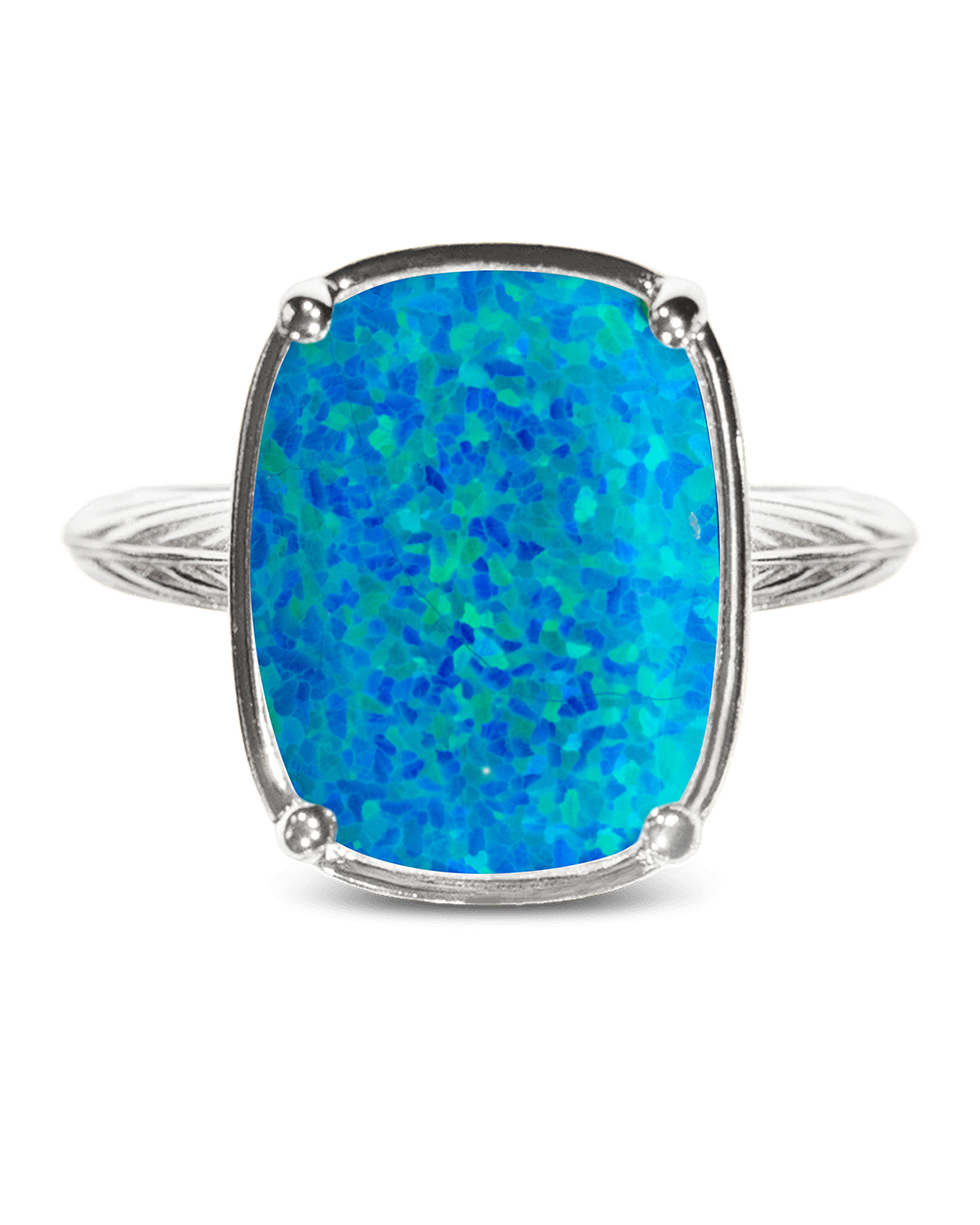 Caribbean Blue Opal ring – silver