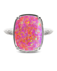 Sterling Silver Plum Opal Elongated Cushion Ring