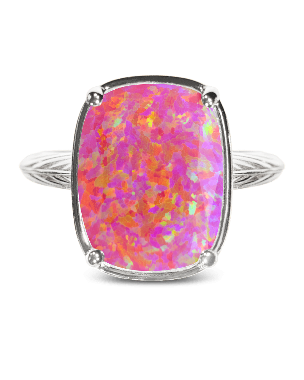 Sterling Silver Plum Opal Elongated Cushion Ring