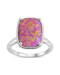 Sterling Silver Plum Opal Elongated Cushion Ring