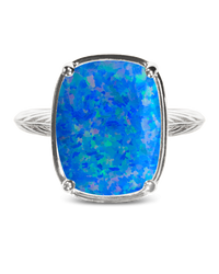 Cobalt Blue Opal ring – silver