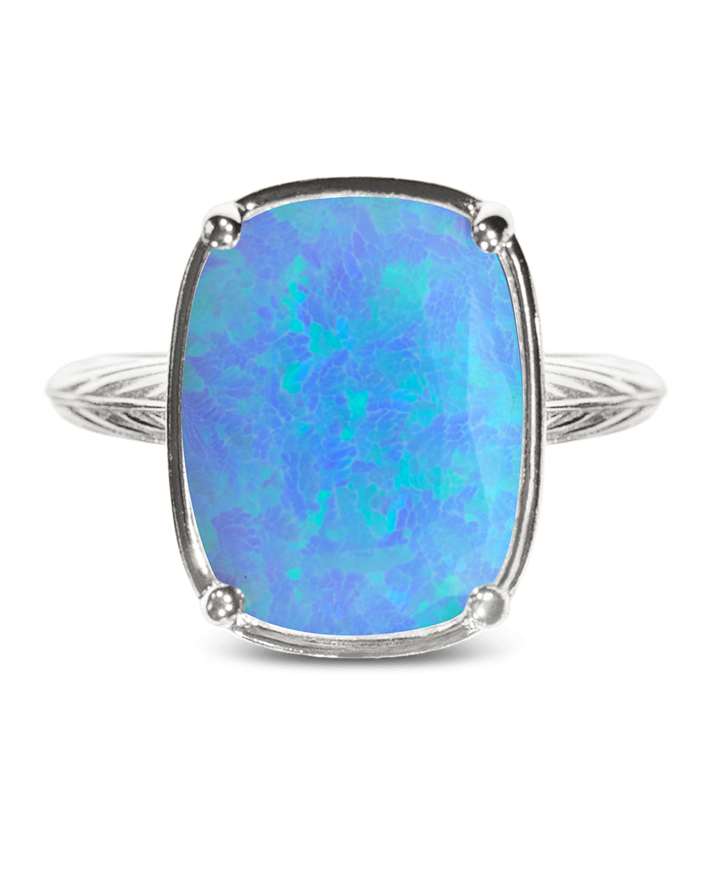 Ocean Blue Opal ring – silver