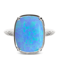 Ocean Blue Opal ring – silver