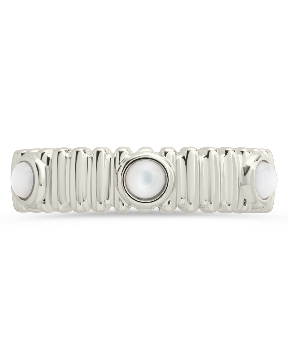Sterling Silver Terry Pearl Studded Textured Ring